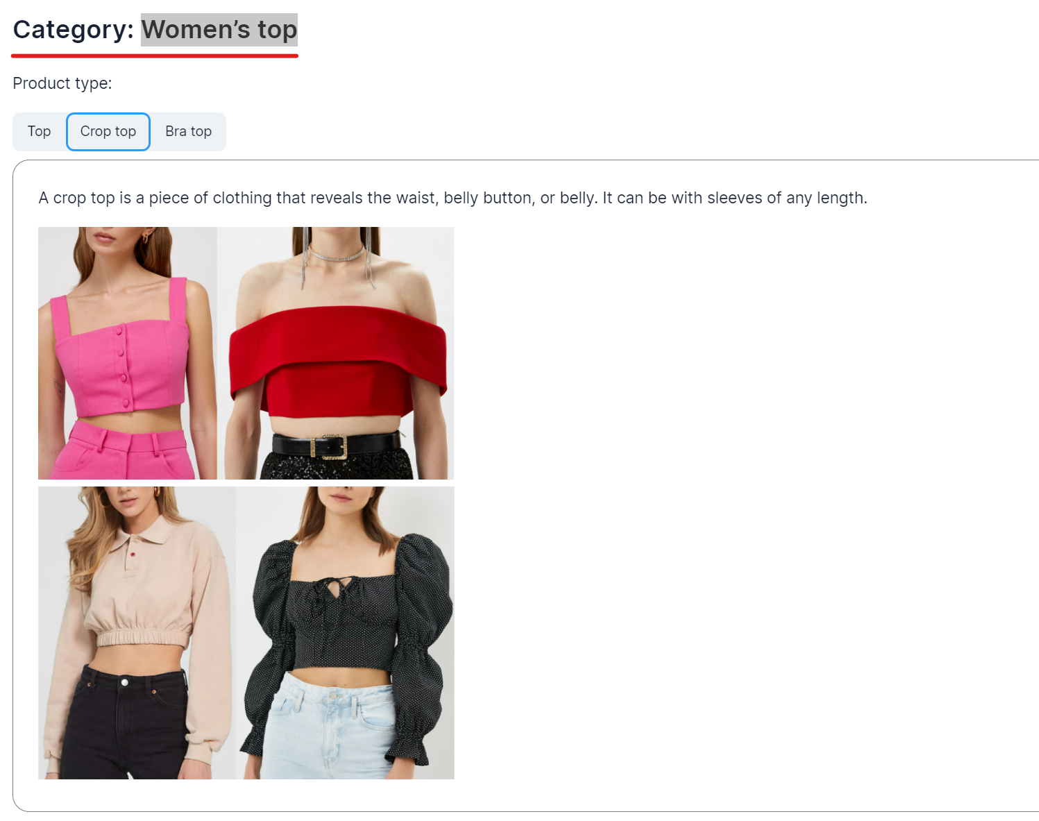 Guide Of Categories And Types Ozon Help