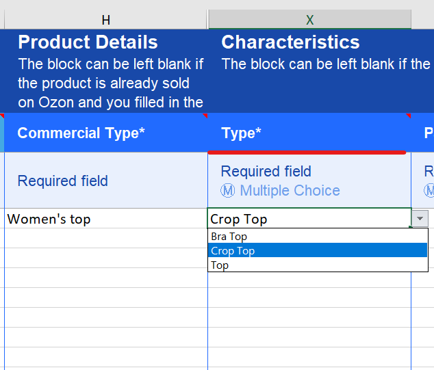 Guide Of Categories And Types Ozon Help